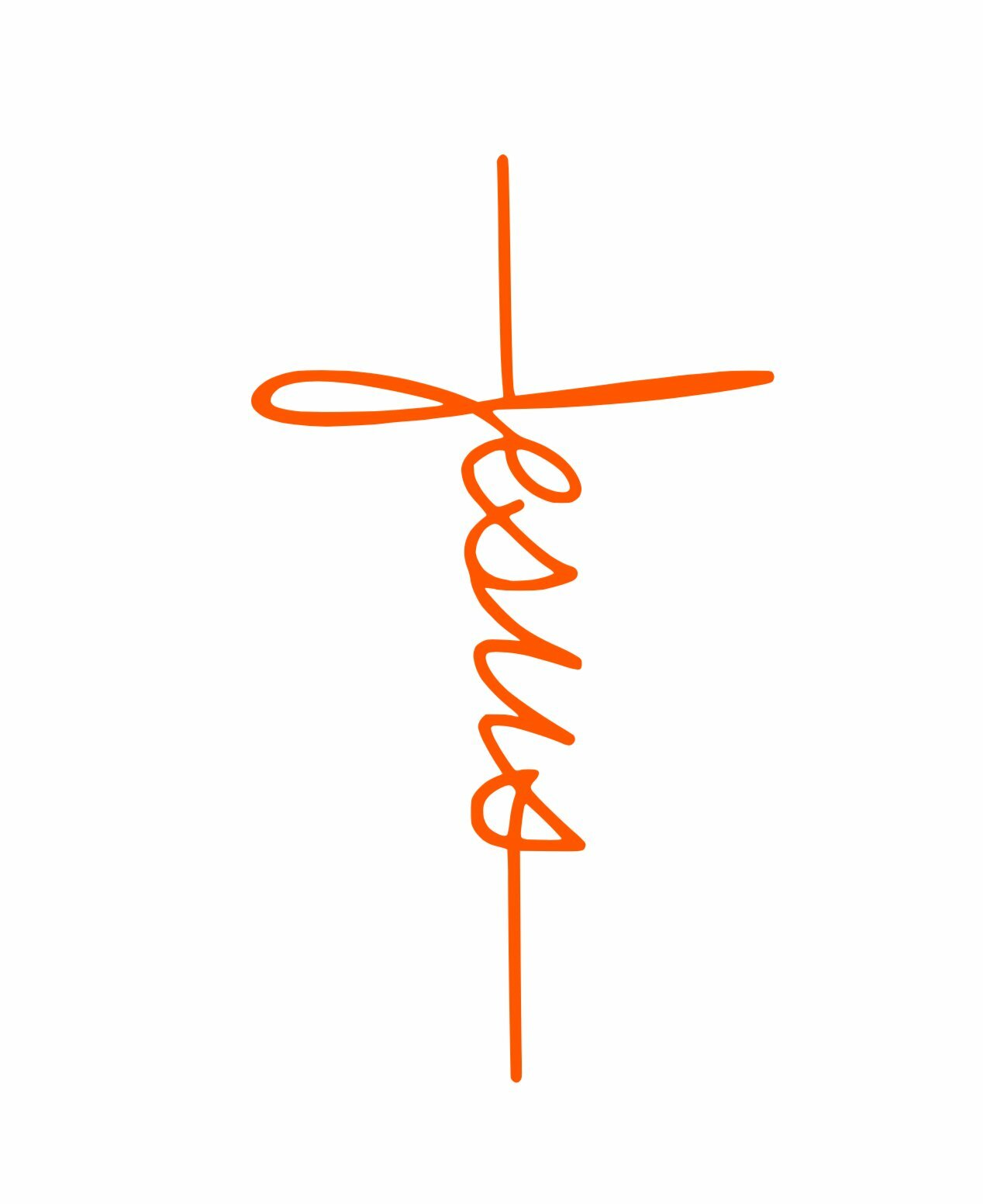 Jesus Cross writing -Decal Logo Sticker