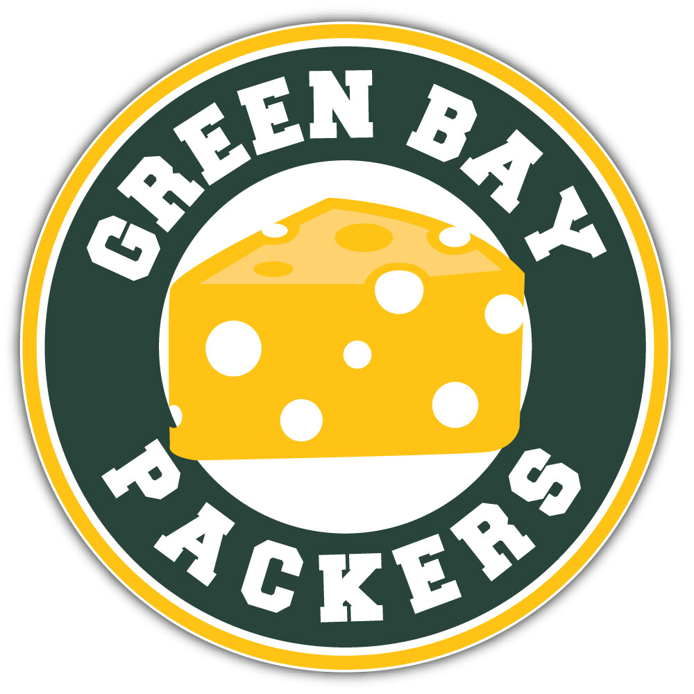 Green Bay Packers Cheese NFL Sport Car Bumper Sticker Decal "SIZES"