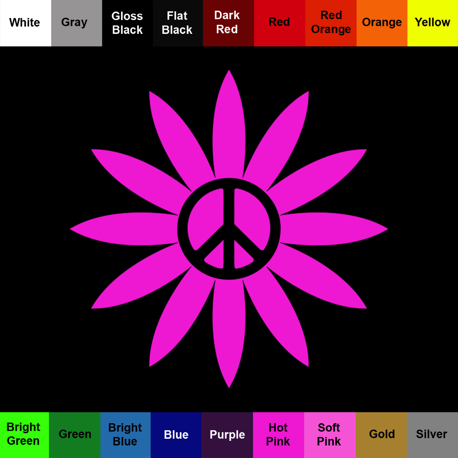 Peace Daisy Decal Buy 1 Get Another 1 Free Flower Sticker