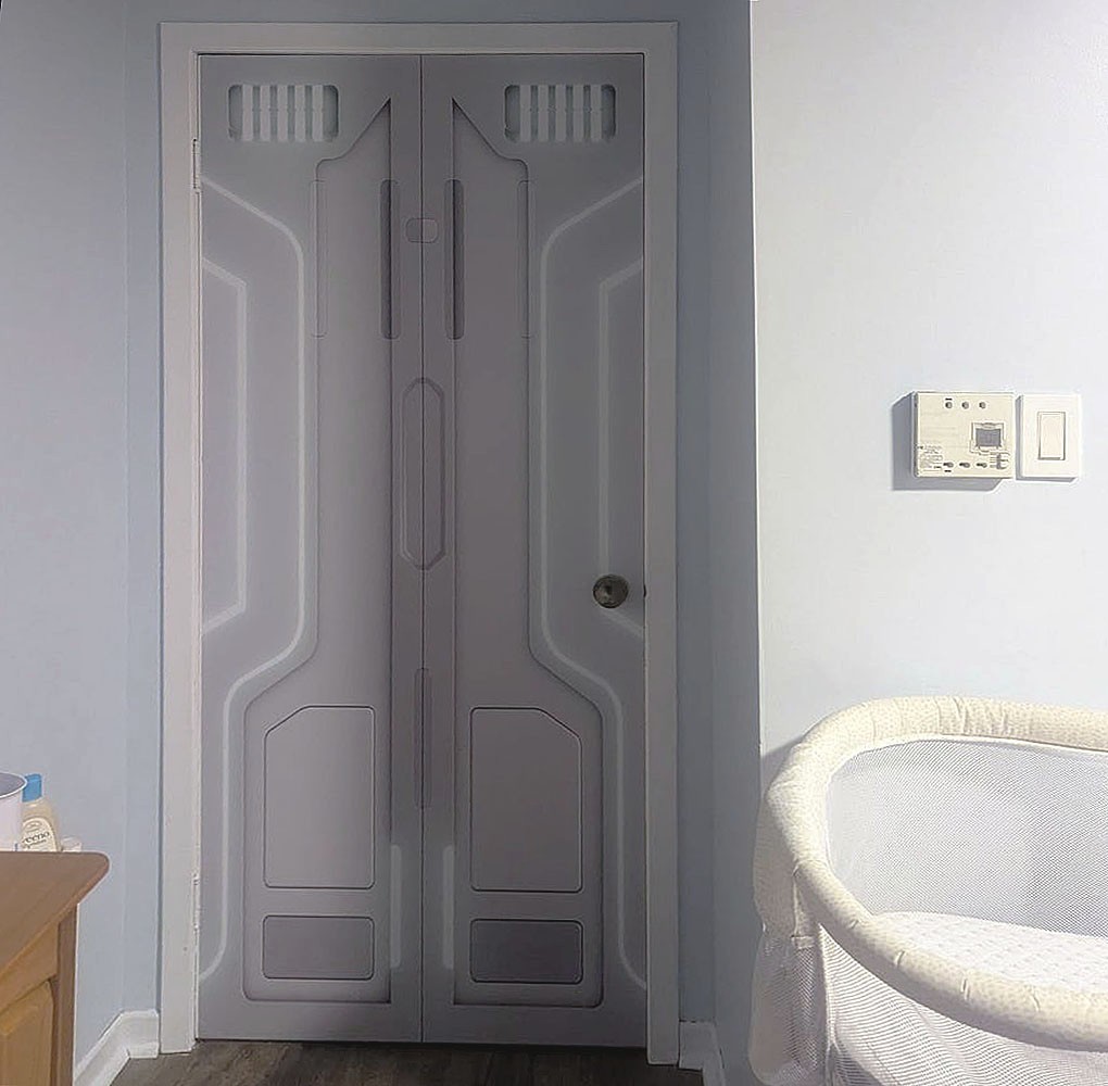 Door Mural – Starship Hatch | Seamless 1-Piece Laminated Wrap | Rental Friendly