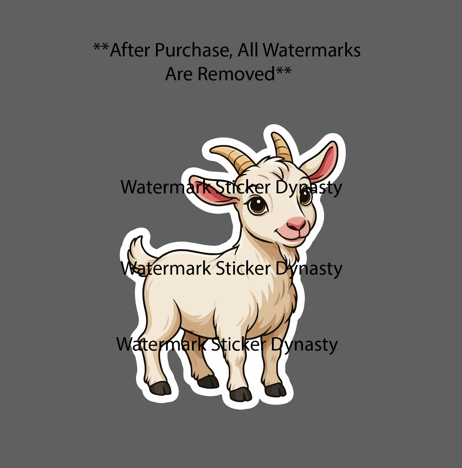 Baby Goat Sticker Waterproof Decal Carton Animal Farm Farmhouse Cute Gift NEW