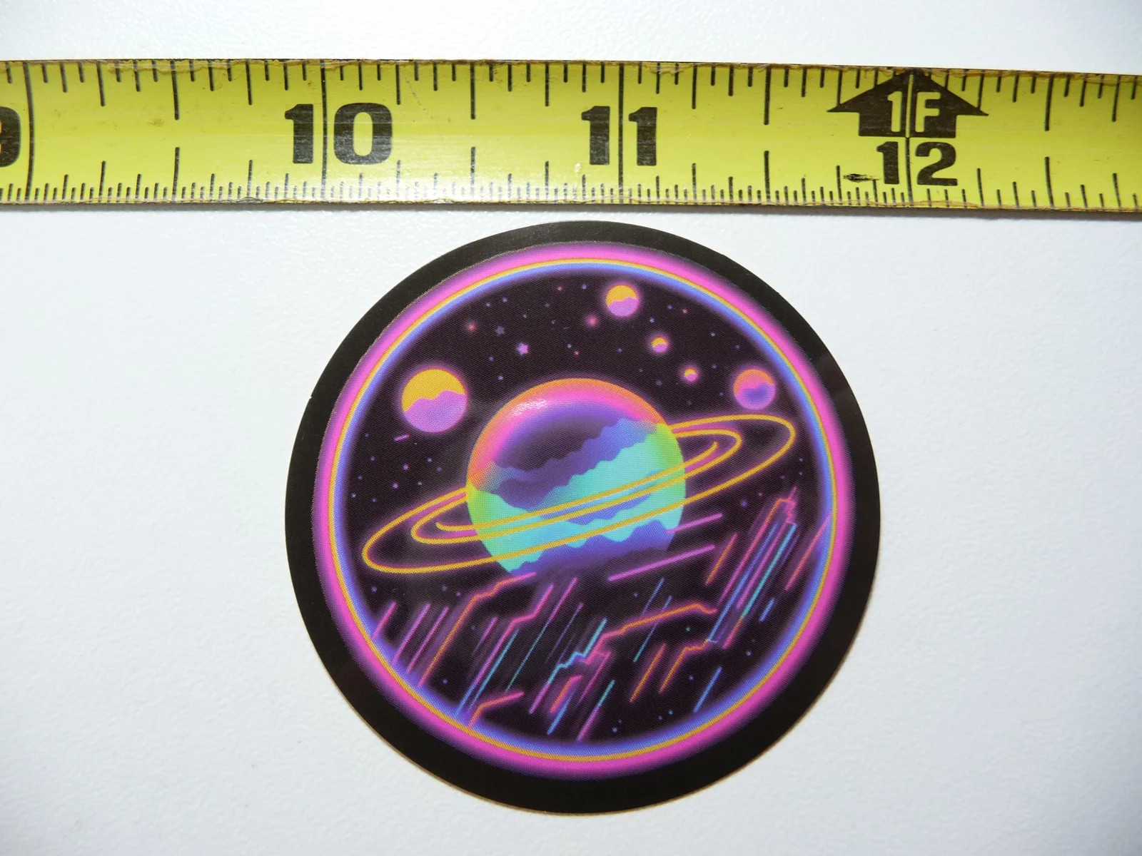 GALAXY SOLAR SYSTEM SMALL STICKER DECAL NEON STYLE FUN COLORFUL DECO