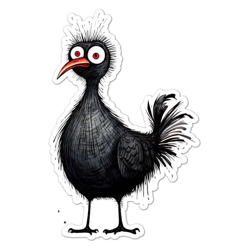 Funny Chicken Bird, Vinyl Decal Sticker, Indoor Outdoor, 3 Sizes, #11052