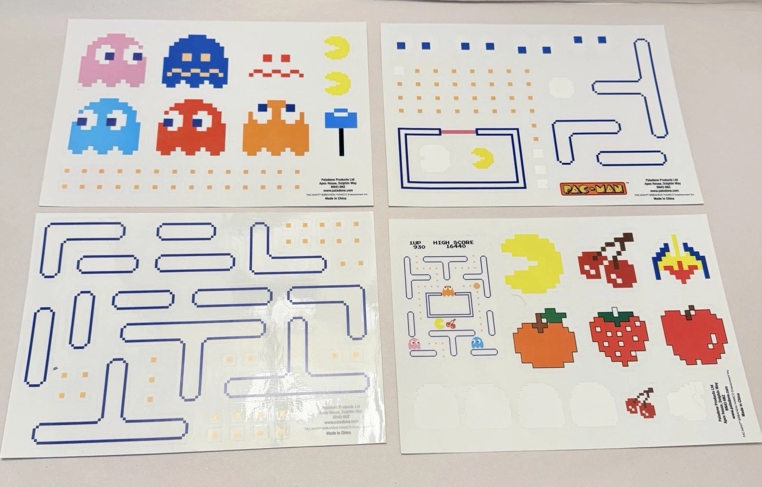 Vintage Pac man Stickers Arcade Pixel Assorted Sticker Video Games Pacman Retro