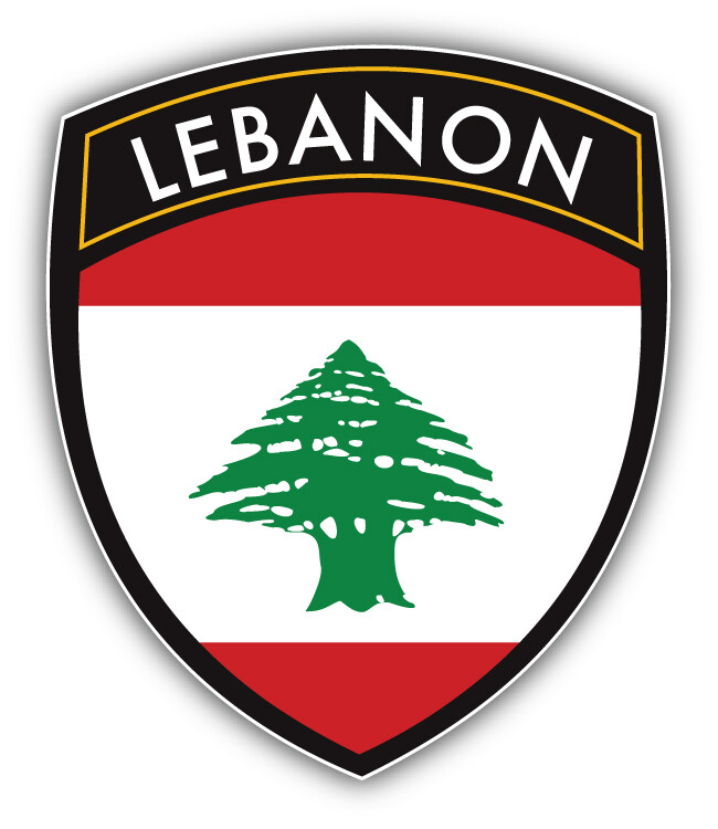 Lebanon Flag Shield Car Bumper Sticker Decal