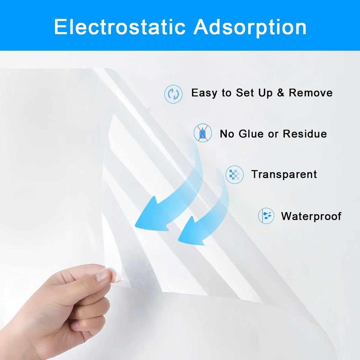 Wall Protector, 17.7in x 16.4ft No Adhesive Static Cling Contact Paper, Clear…