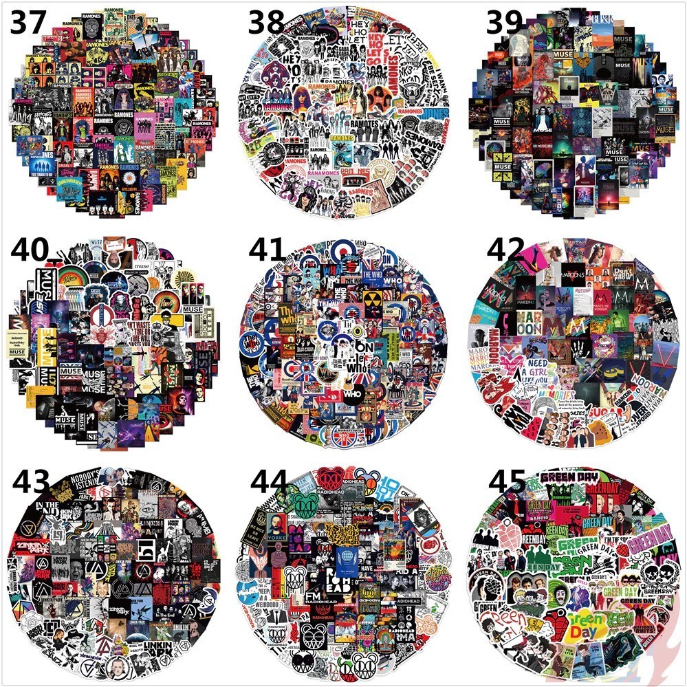100 Mixed Music Band Rock and Roll Sticker Packs