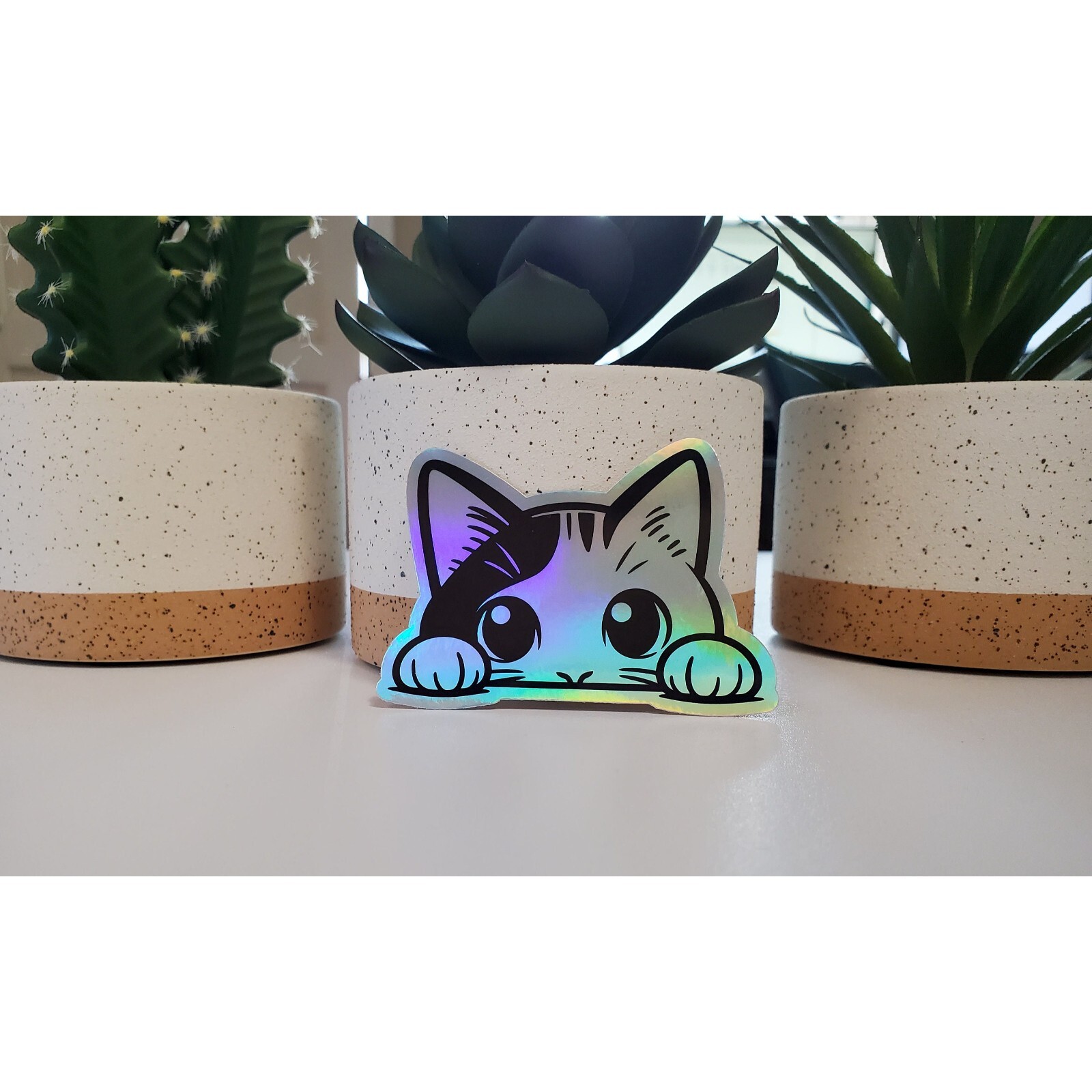 Cat Holographic Vinyl Sticker | Cat Lover Gift | Animal Stickers