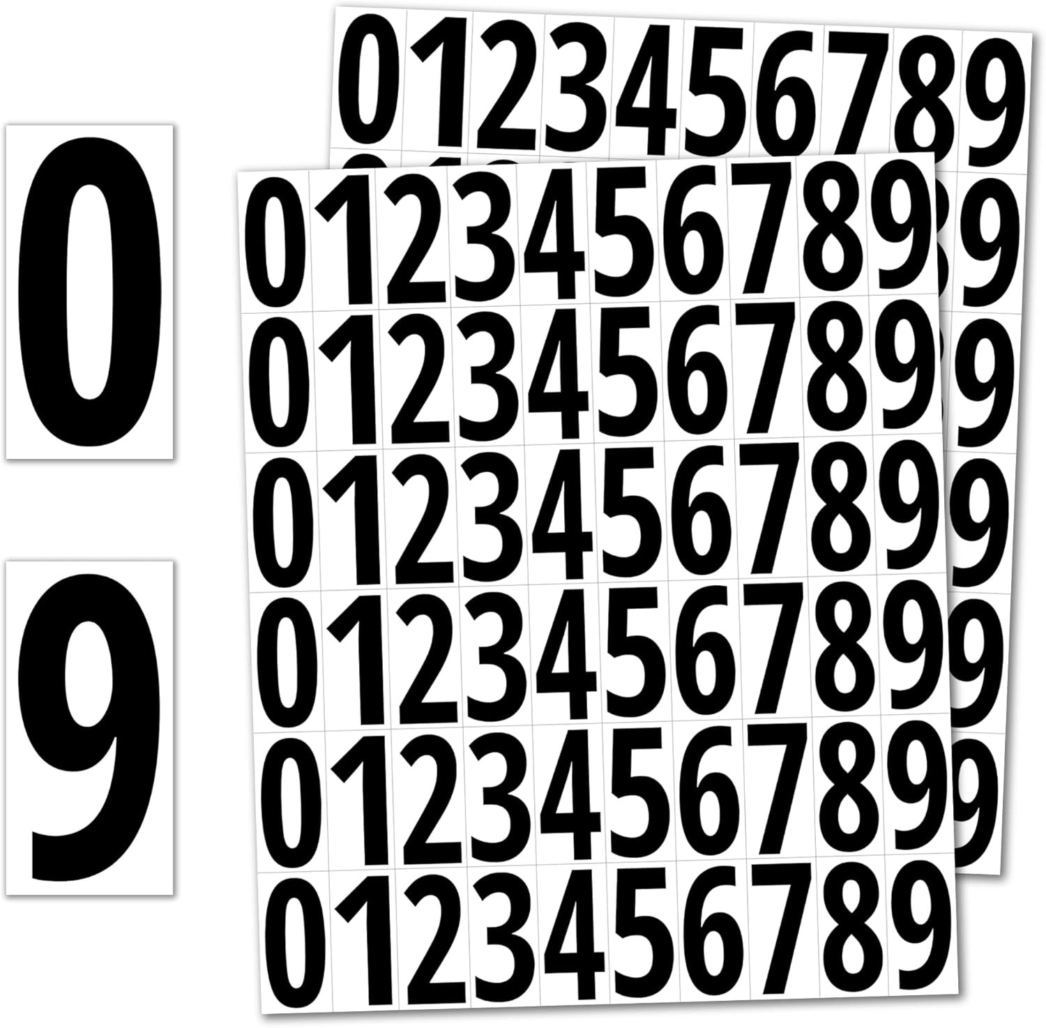 600 Pieces, 1" – Vinyl Number Stickers, Waterproof Stick On Numbers – Black Numb