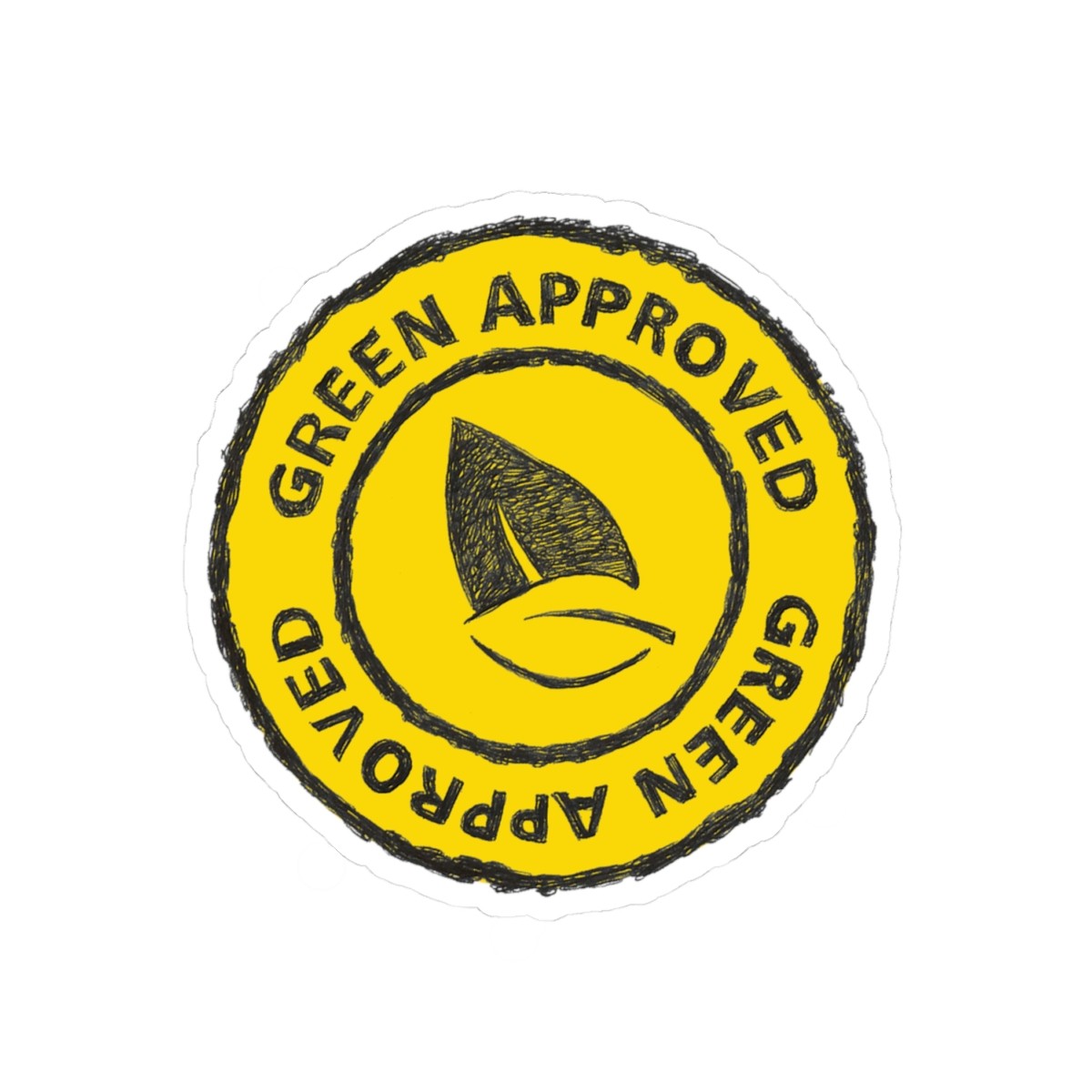 Green Approved Kiss-Cut Vinyl Stickers | Glossy White or Transparent