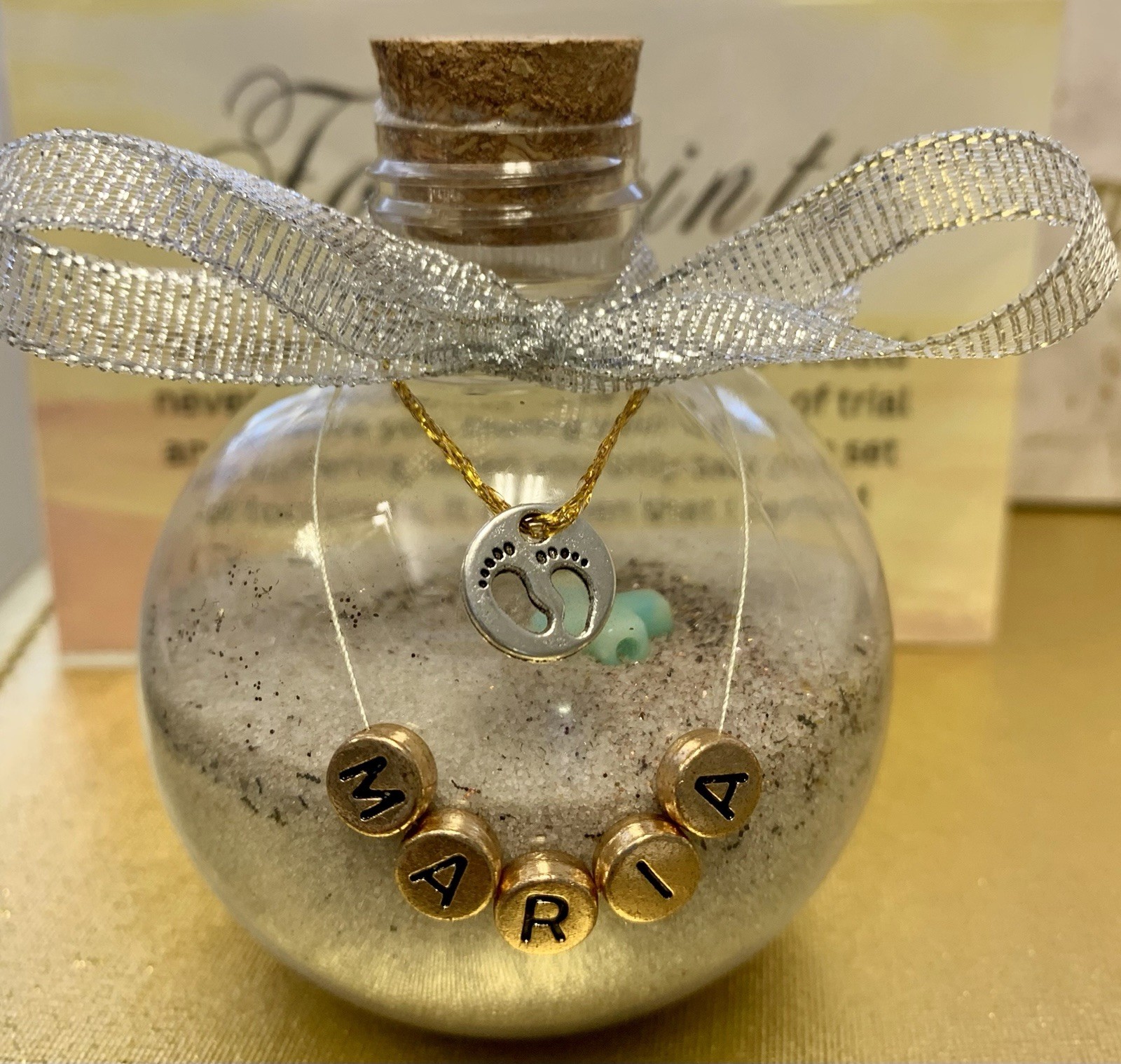 Footprints In The Sand Jesús Decorative Handmade Bottle Personalized Handcrafted