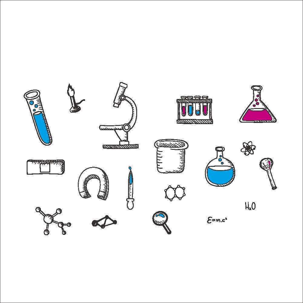Science Laboratory Wall Decals Vinyl Stickers Nursery DIY Home Art Decorations