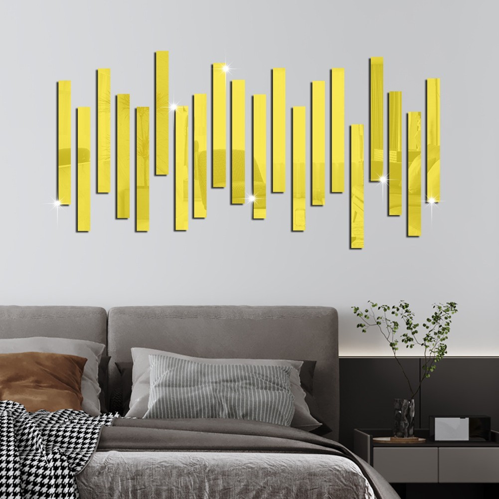 Creative Wall Decoration Set of 10 Acrylic Mirror Stickers Easy to Apply