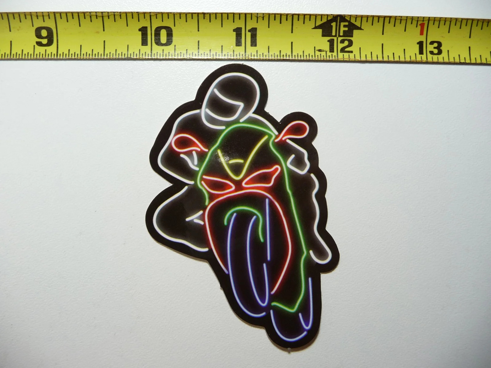 BIKE MOTORCYCLE COURSE RIDE NEON STYLE SMALL STICKER DECAL COLORFUL FUNNY