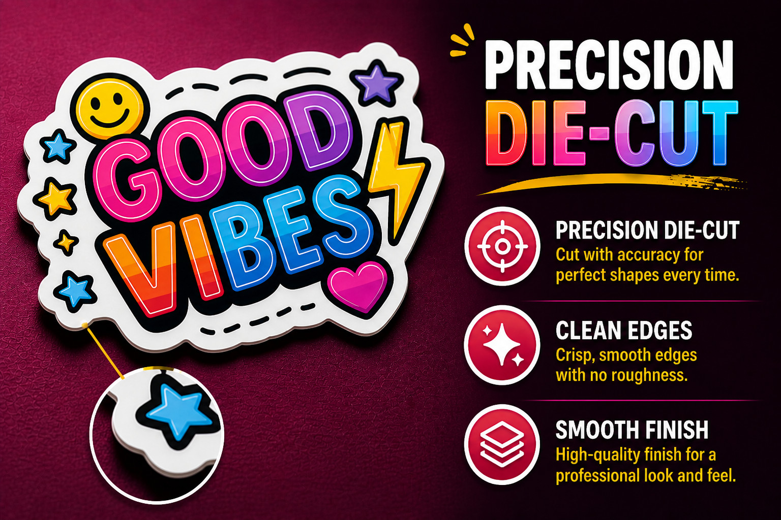 Custom Die Cut Vinyl Stickers Waterproof Gloss Laptop Car Bottle Decals Labels