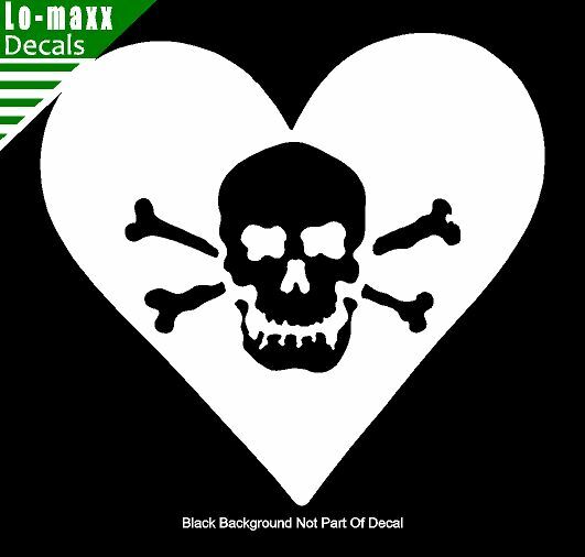 Skull Heart Unique Original Graphic Design Various Sizes Die Cut Vinyl Decal