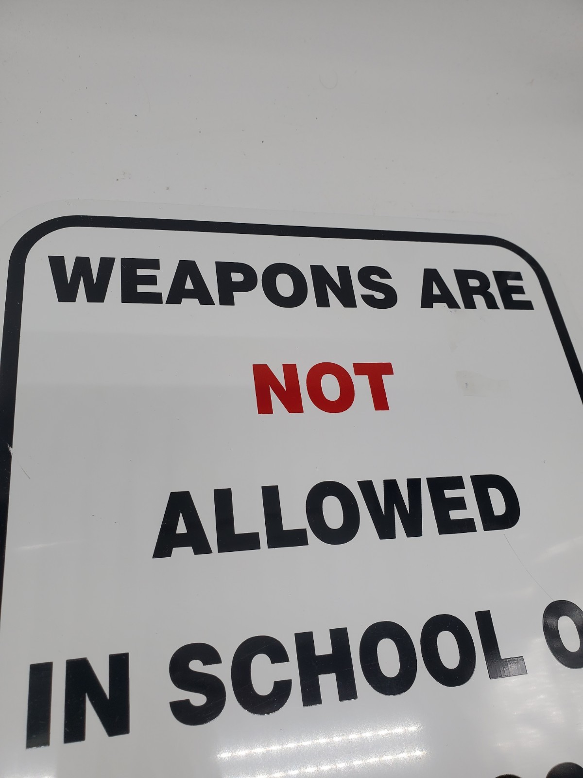 N18 No Weapons Allowed on School Property Safety Sign Sticker metal