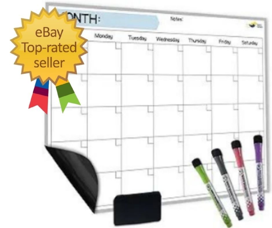 Magnetic Dry Erase Calendar for Refrigerator – 17×12” Stain-Resistant, Large Wri