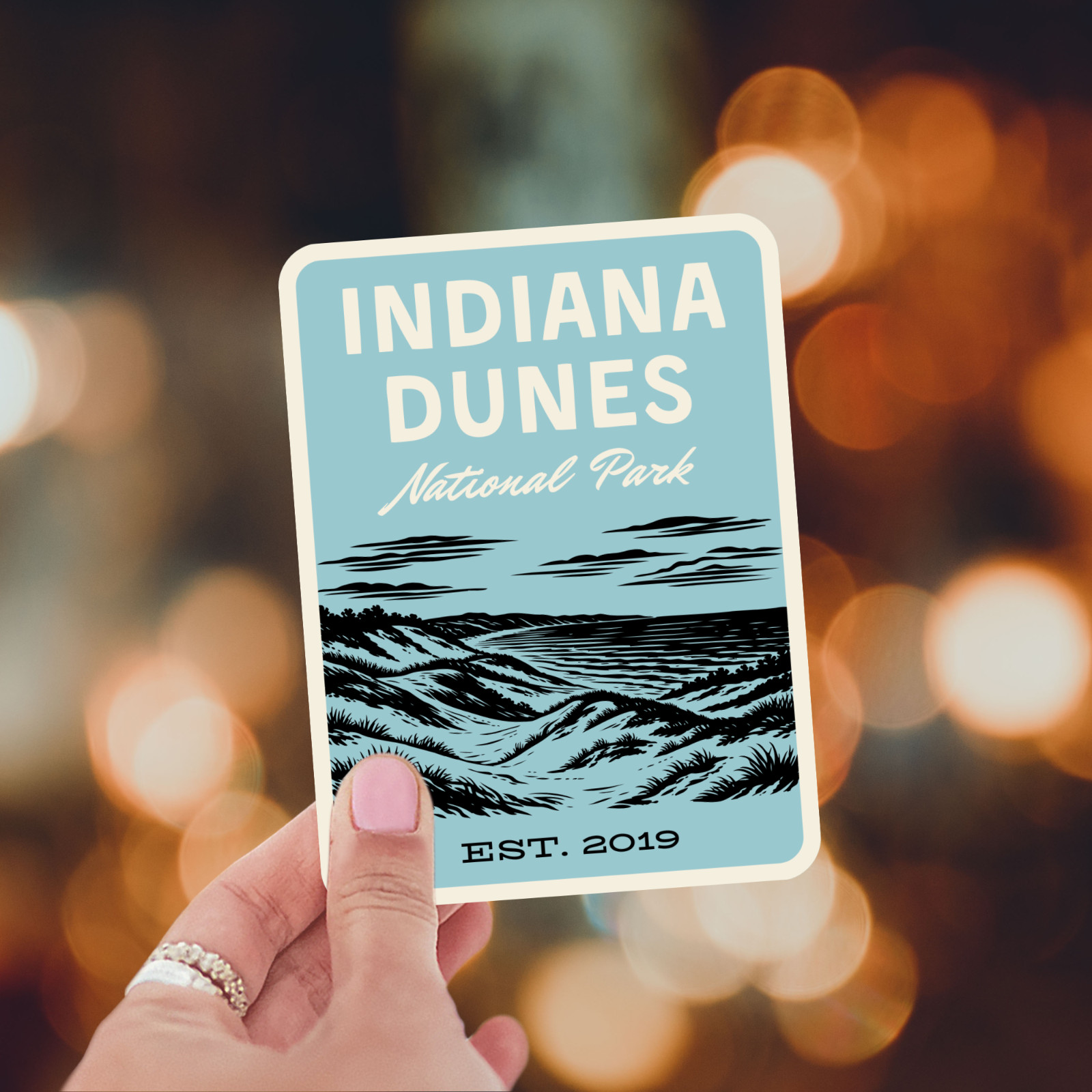 Indiana Dunes National Park Sticker – Retro 1960s Style Decal