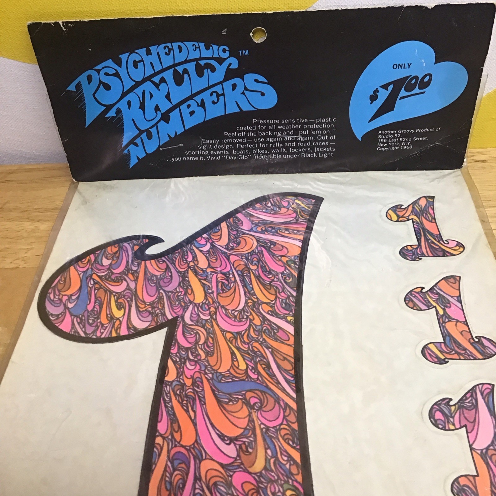 True VTG 1960'S PSYCHEDELIC GROOVY Rally Car STICKERS #1 Sm/LG Mod Retro 1968