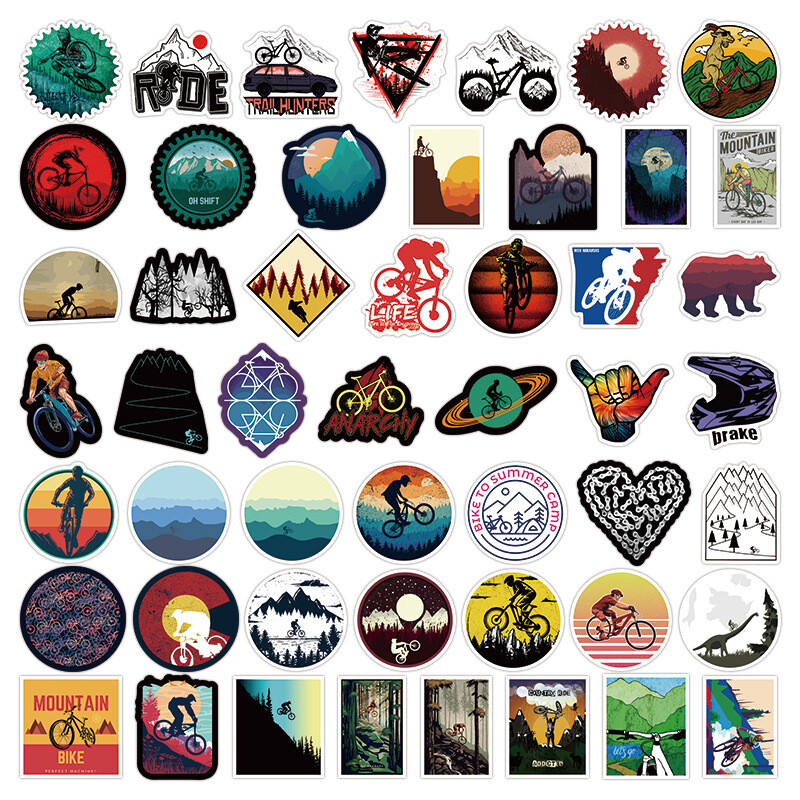 100Pcs Outdoor Mountain Bike Sticker for Teens Girls Water Bottles Waterproof