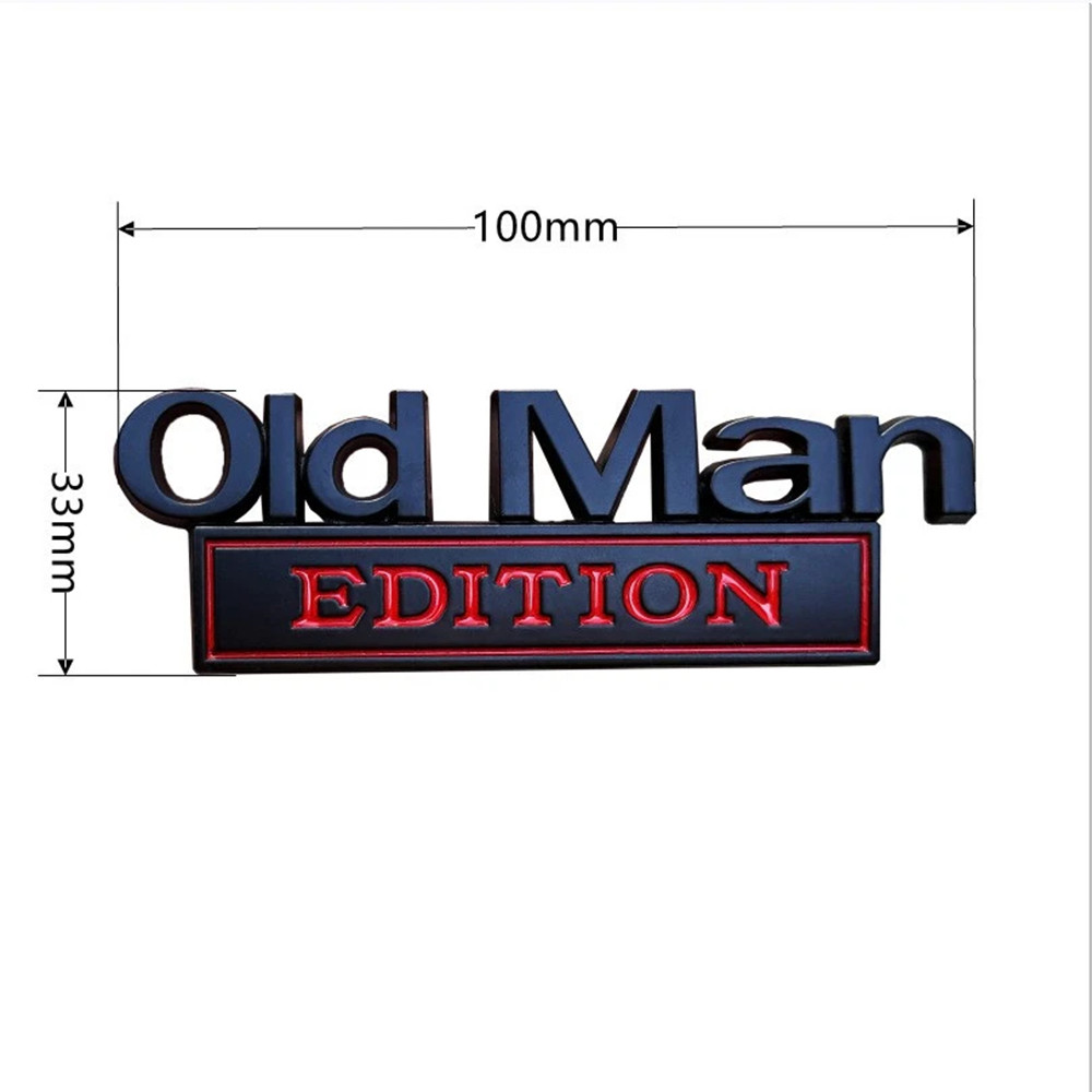 1/2PCS Metal Old Man Edition Emblem 3D Badge for Universal Car Truck ChroCW