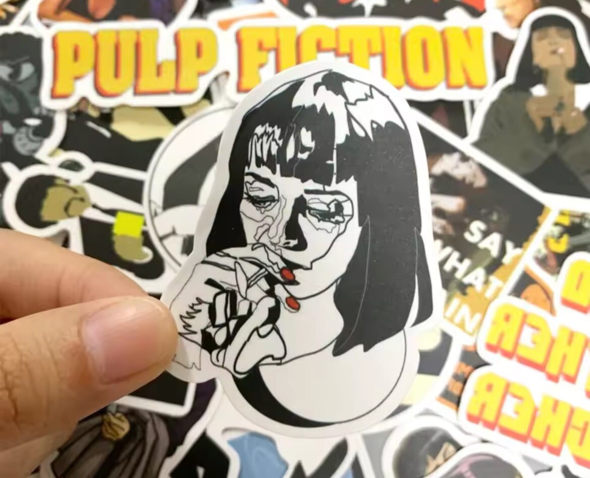 Pulp Fiction Stickers 50pk Mixed Movie Themed Pulp Fiction Random Funny Stickers