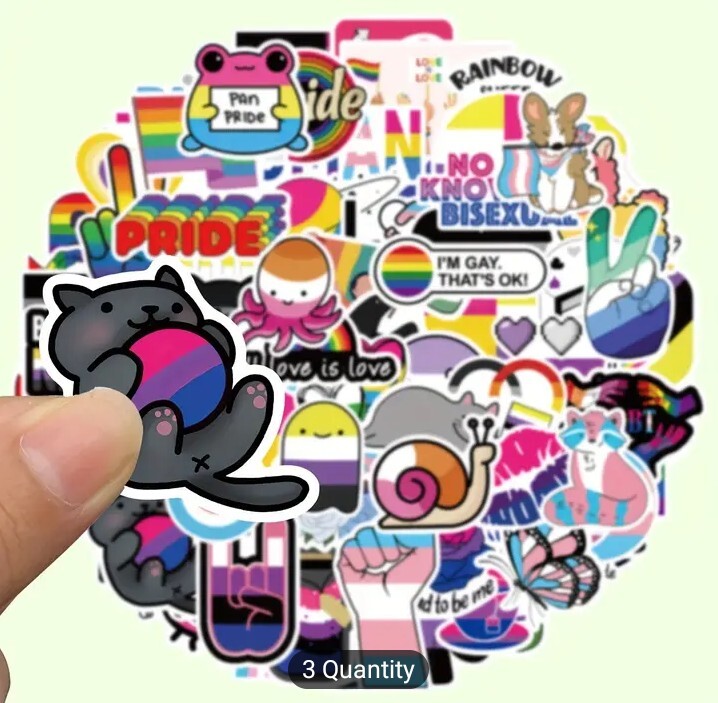 20 PCS Queer LGBTQ+ Gay Lesbian Pan Bi Trans Ace Pride Stickers Mix BRAND NEW