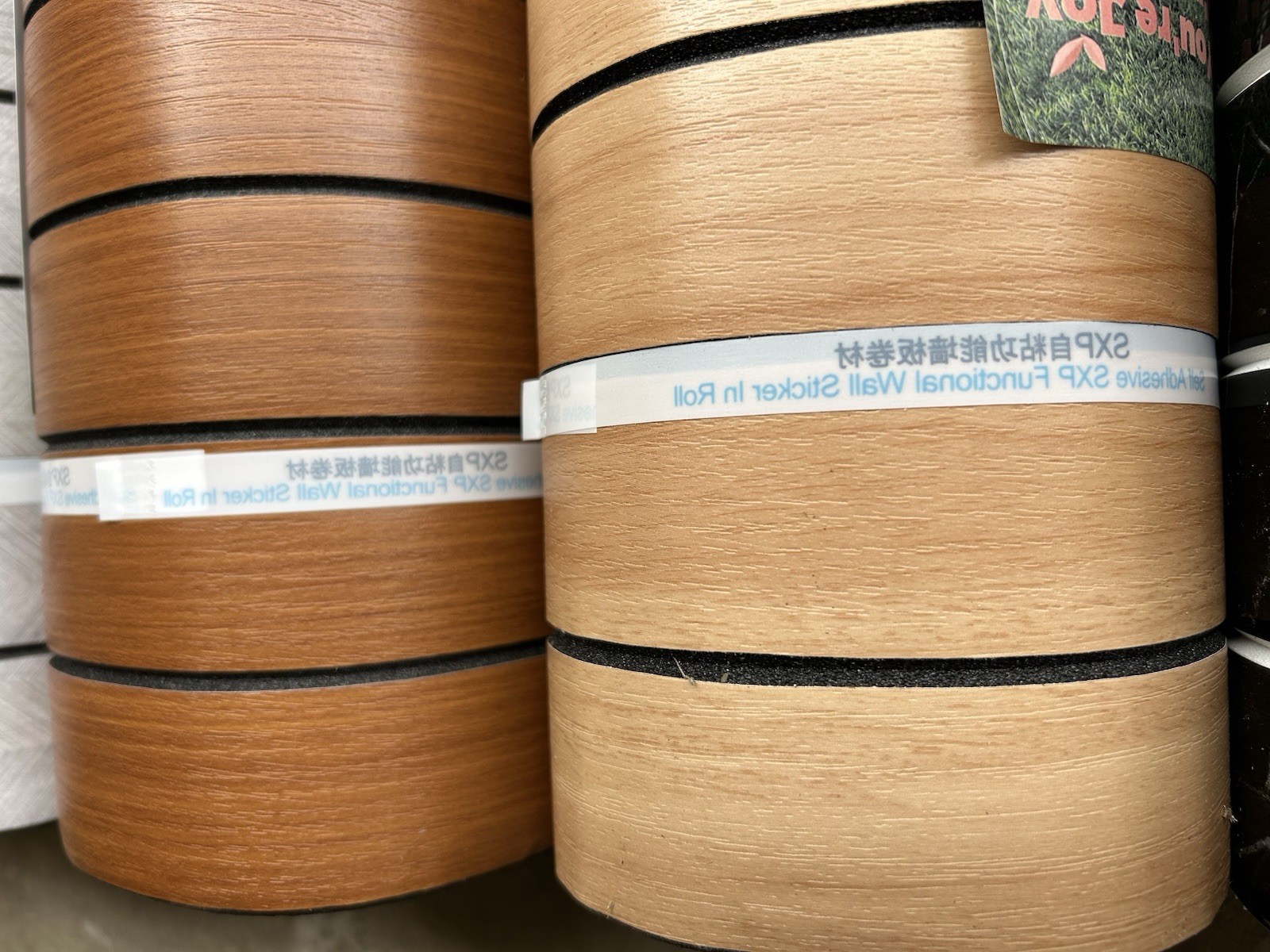 Self-Adhesive Vinyl Wall Sticker, Wood Grain & Marble Pattern, Multi-Color