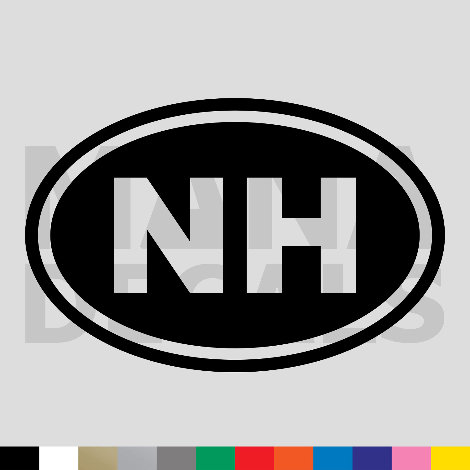 New Hampshire NH State Oval Vinyl Die Cut Decal Sticker