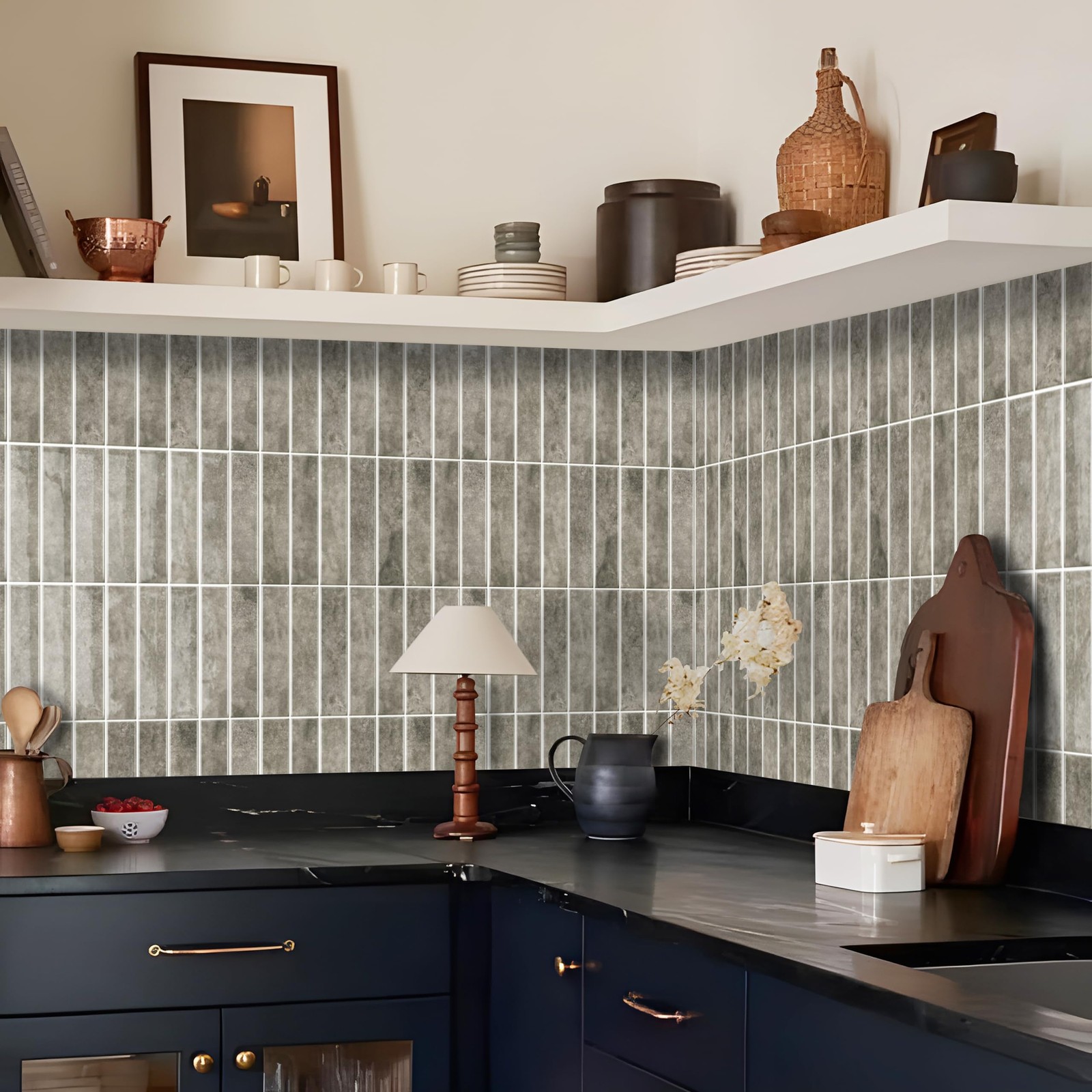 10 Sheets 12x12inch Brown 3D Vinyl Backsplash Tiles, Self-Adhesive Peel and S…
