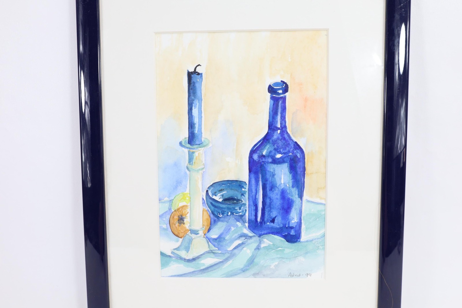 Original Norwegian Water Painting by Astrid 1999 – Vibrant Nordic Artwork with