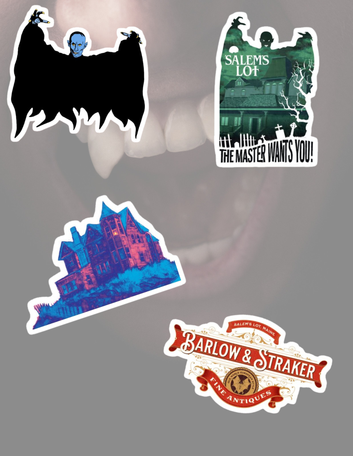 Stephen King Salem's Lot Horror Movie 4pc Stickers Pack