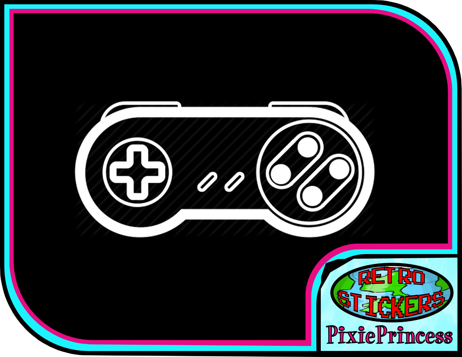 Nintendo Super SNES Controller D Vinyl Sticker Car Truck Gamer Window Wall Game