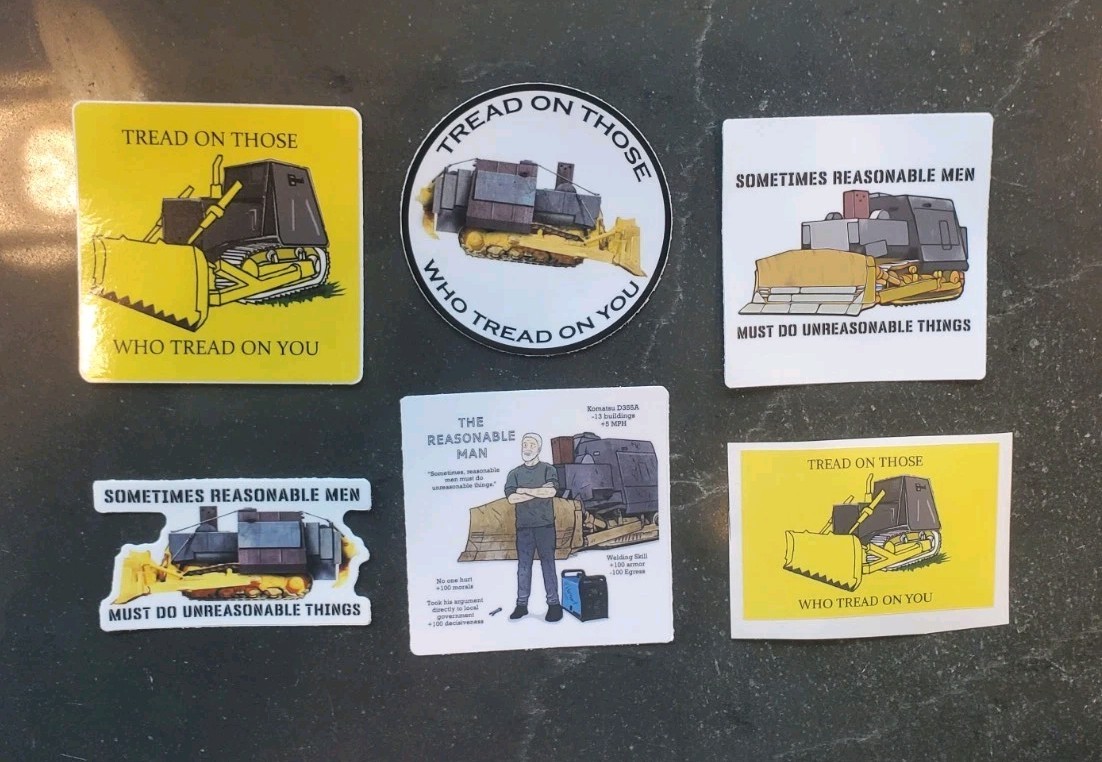 Killdozer stickers (6) weatherproof bumper vinyl decal VARIETY PACK