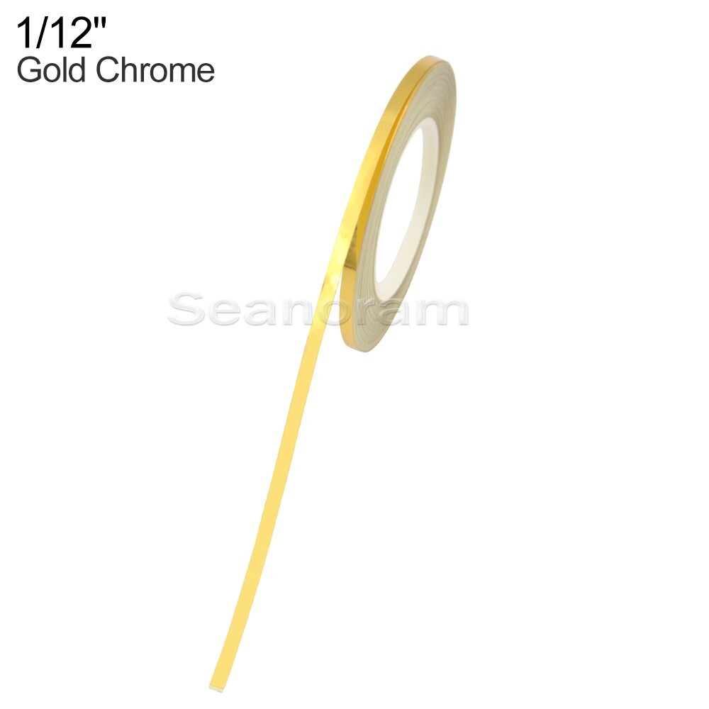 1/12" 2mm Gold Chrome DIY Home Shop Bar Pinstriping Pin Stripe Decal Sticker
