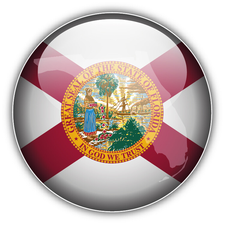 Florida USA State Glossy Seal Car Bumper Sticker Decal