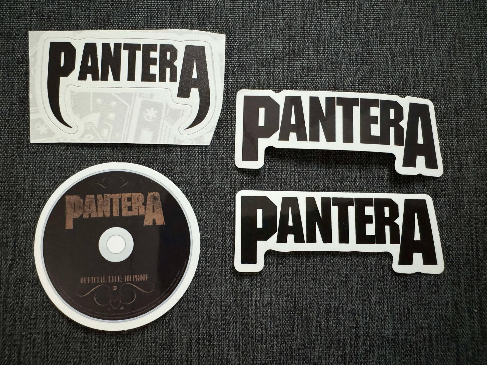 Lot (4) PANTERA 1" to 3" Band Logo STICKERS Black White FAST! FREE Dimebag