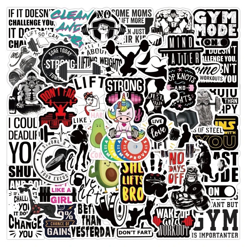 20 Random Work Out Stickers Gym Athletic Decals Laptop Hydro Yeti Free Shipping!