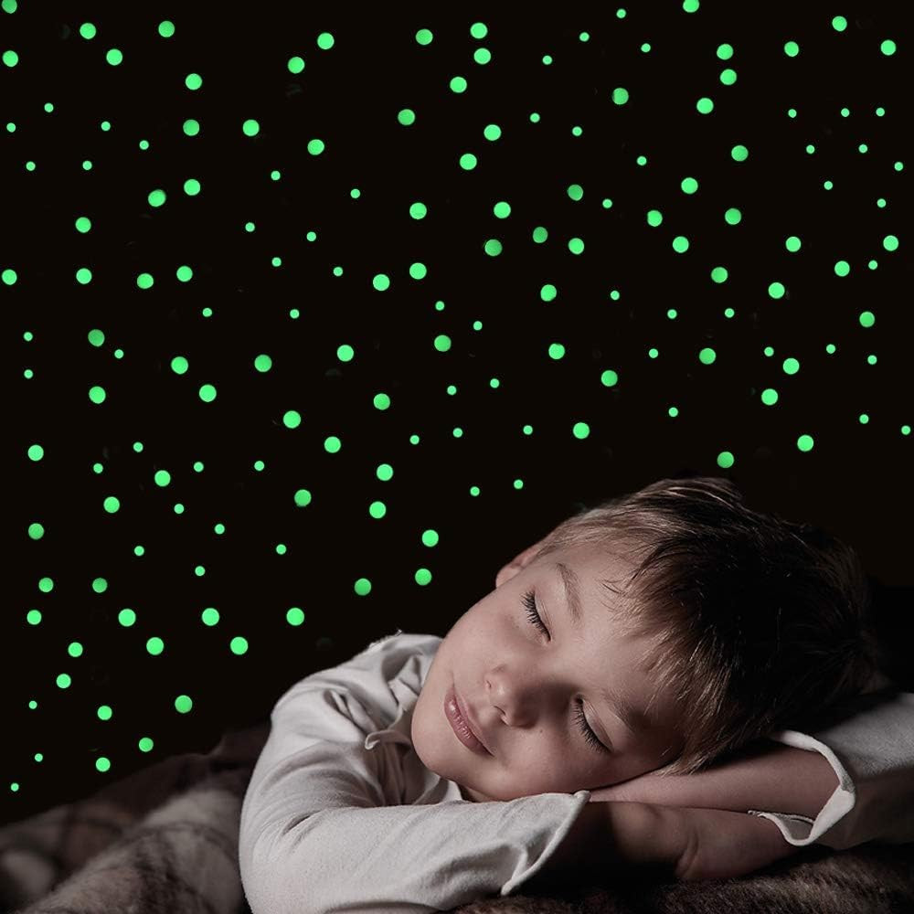 3D Domed Glow in the Dark Dots Wall or Ceiling Stickers, 168 Pcs