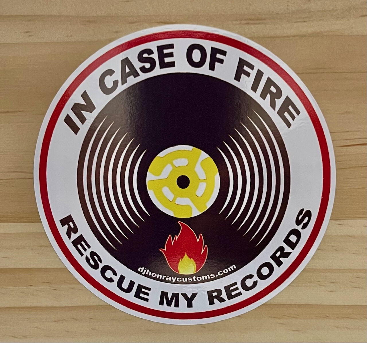 In Case Of Fire Rescue My Vinyl Record Decal Car Wall Laptop Phone Vinyl Sticker