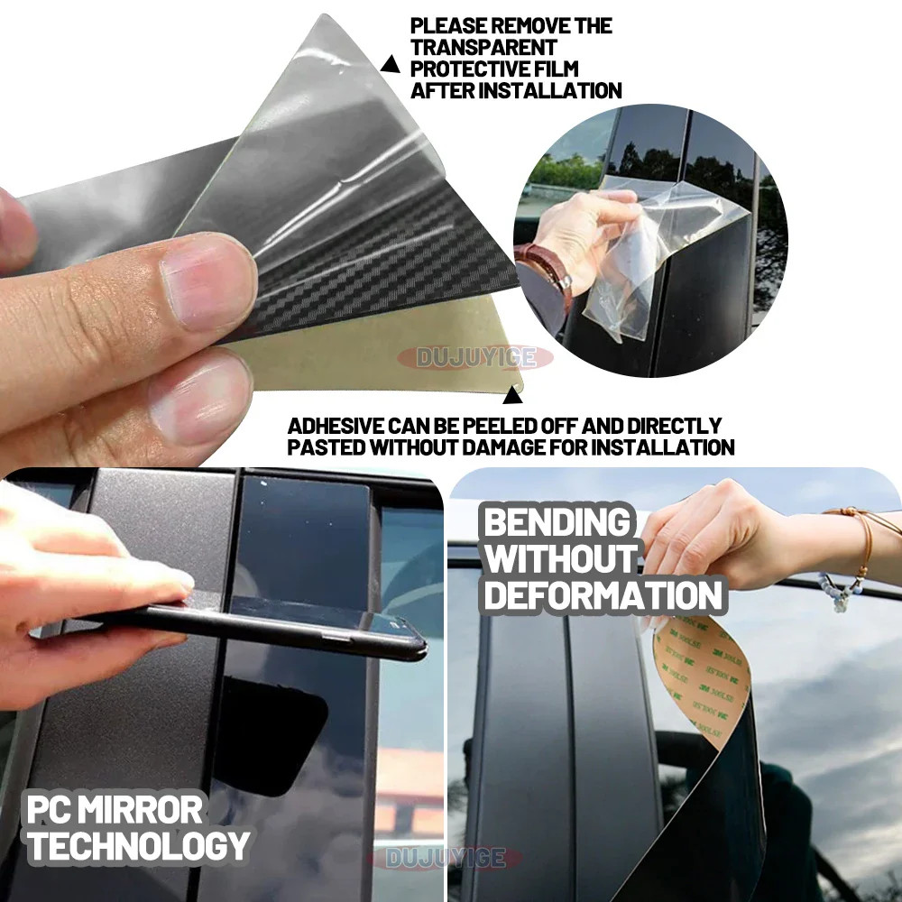 Carbon Fiber B & C Pillar Post Cover for Subaru XV GP (2011–2017) | Window Door