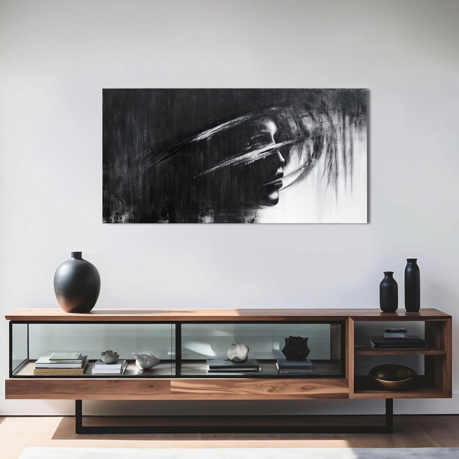 Canvas Wall Art Decor Black and White Abstract Wall Art Prints Wall Art for L…