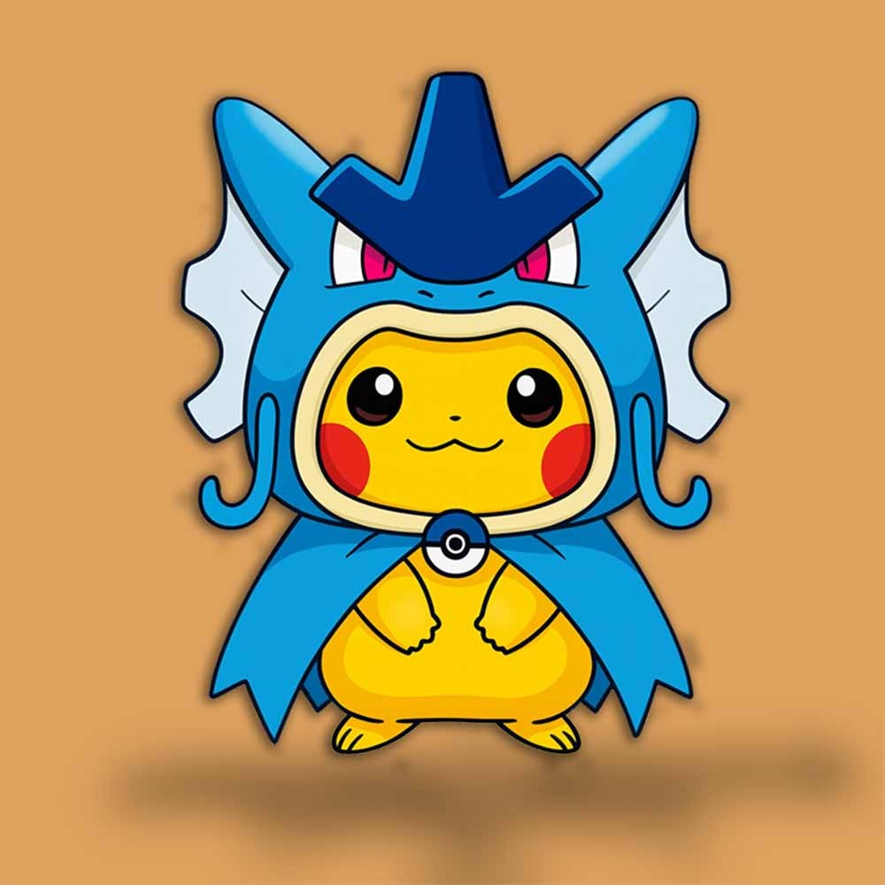 Poncho Pikachu Gyarados Costume Vinyl Decal Sticker – Cute Pokémon Art –