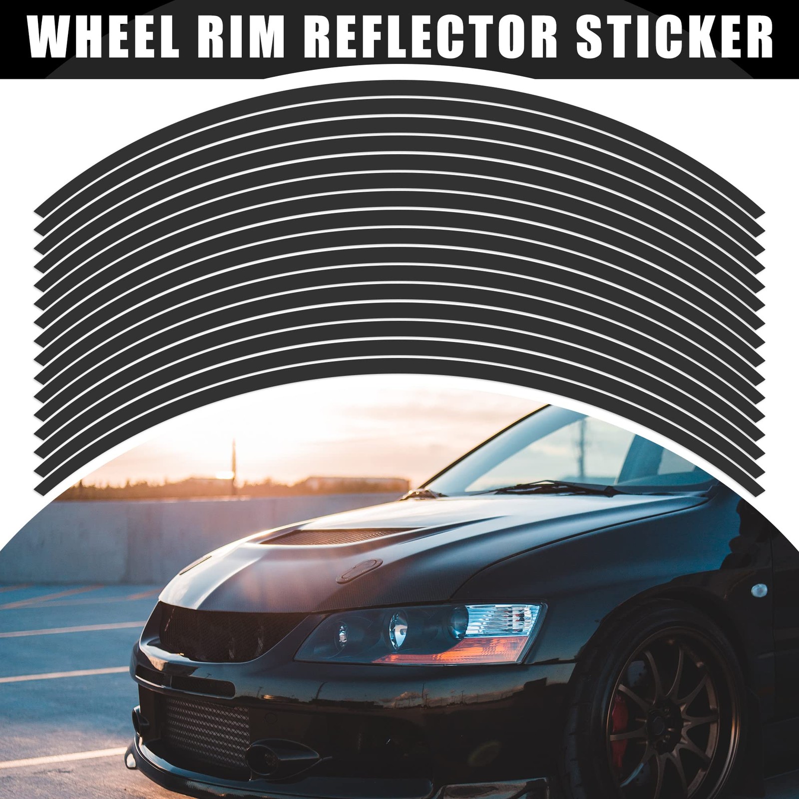 16pcs Fit 17" Wheel Motorcycle Car Bike Wheel Rim Sticker Strips Reflective S…