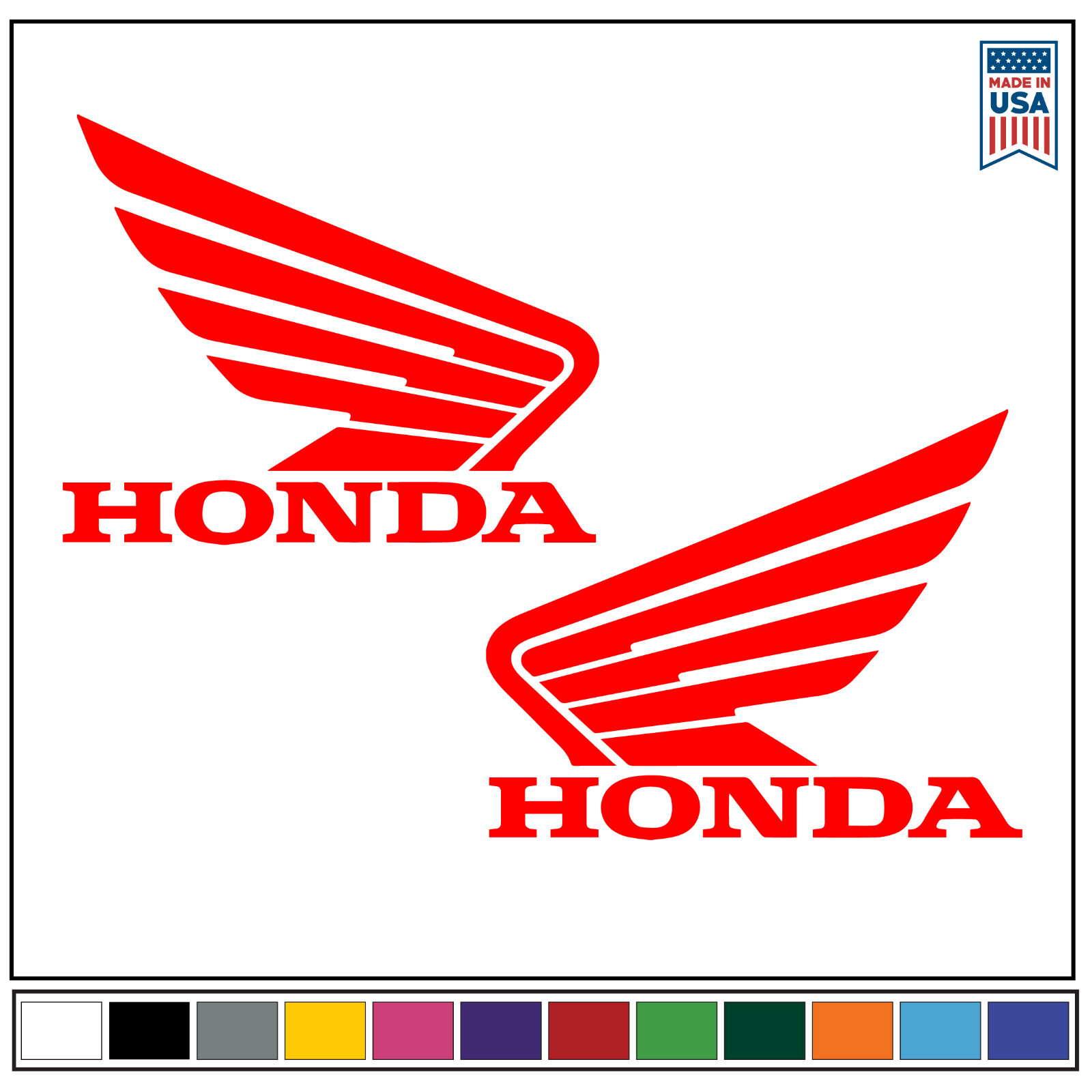 Custom Vinyl Decal Wings for Honda Racing Cars Honda Racing Cars ATVs MX Trucks
