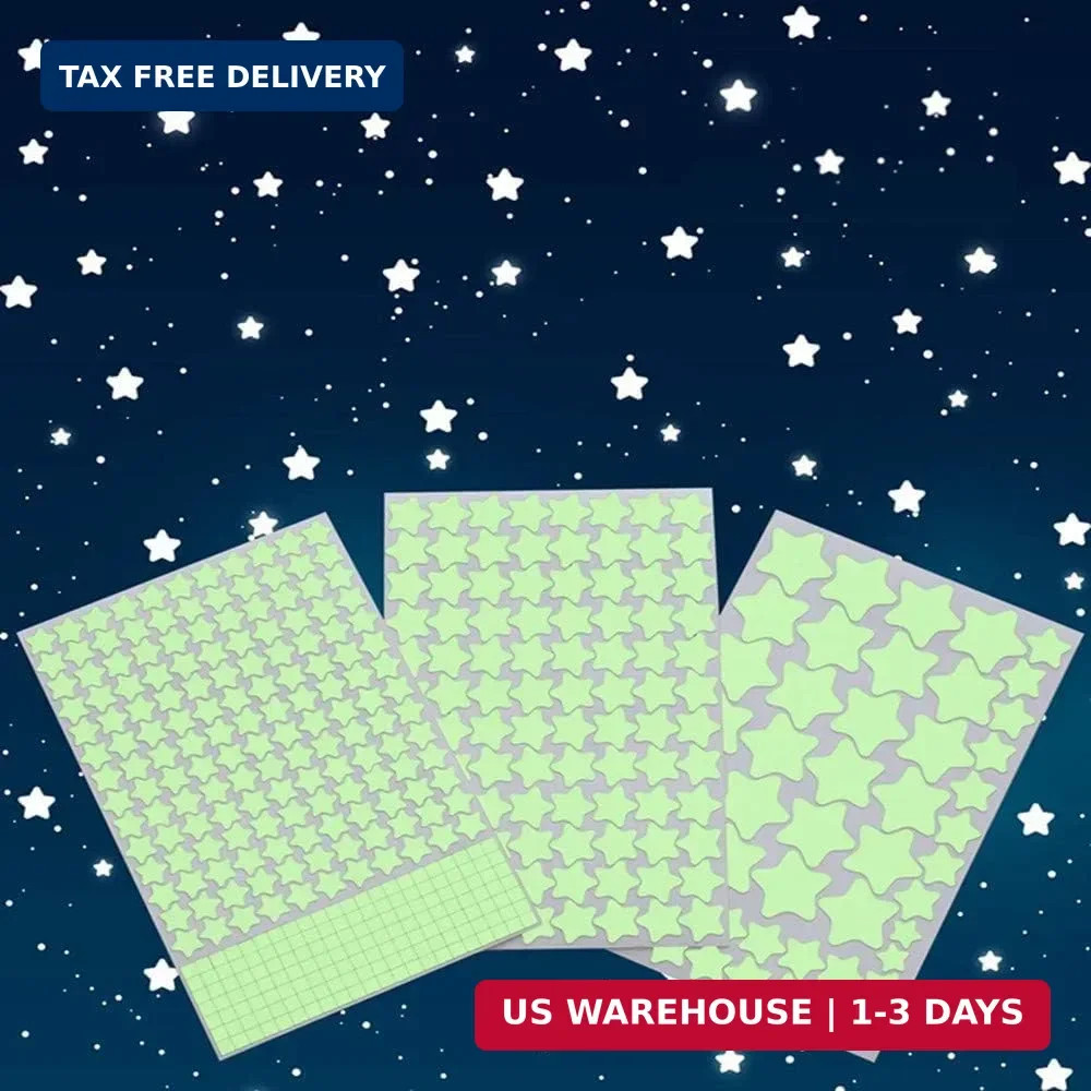Glow in The Dark Stars Wall Stickers,Ceiling Star,Glowing Stars for Ceiling and