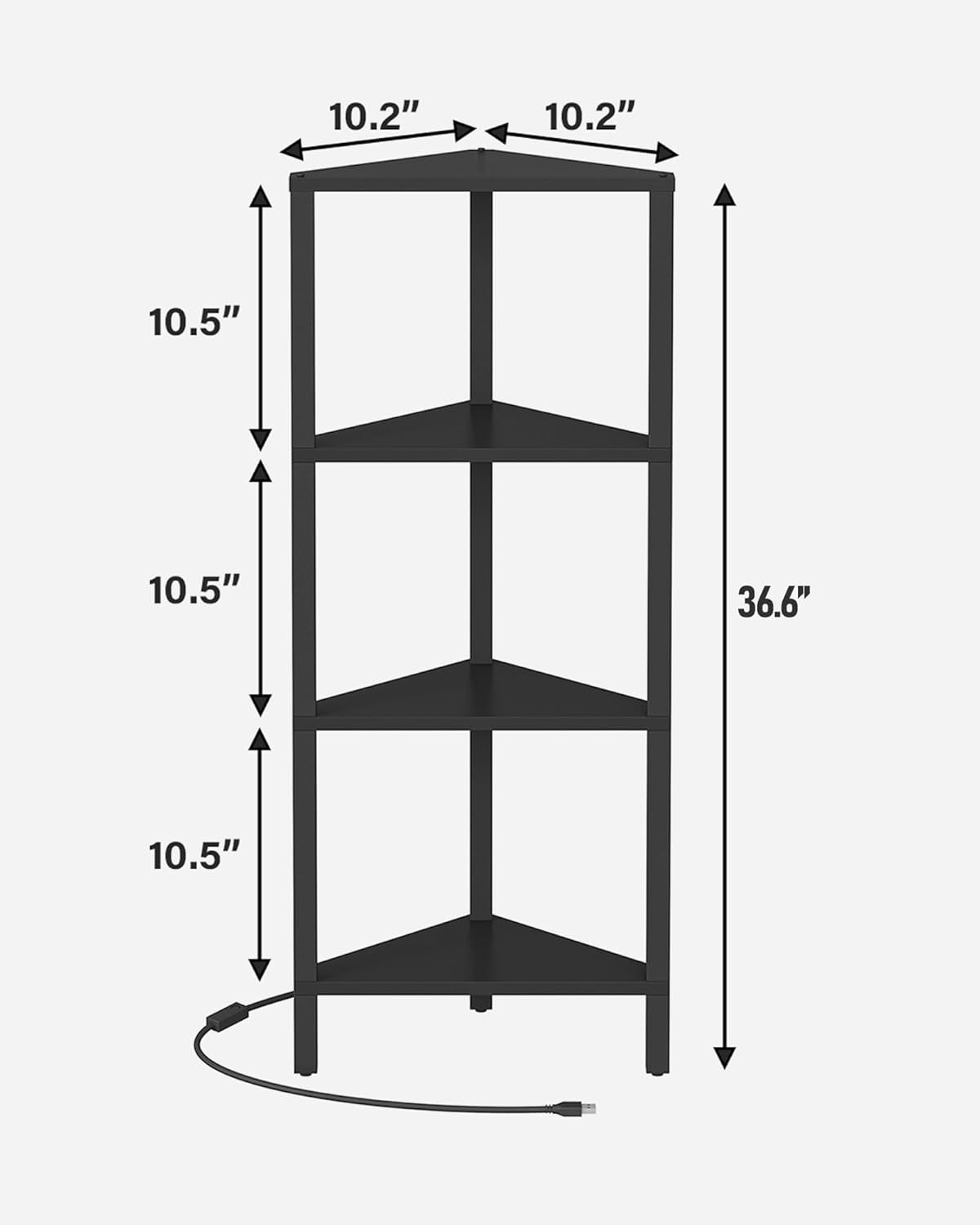 Corner Shelf, 4-Tier Corner Bookshelf for Small Space, Narrow Display Corner …