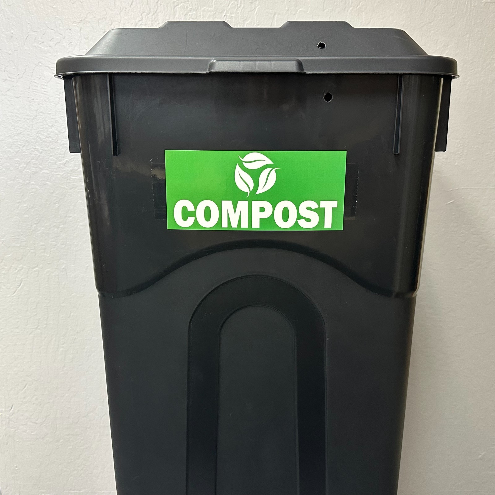 5 PACK! Compost Green Waste Trash Can Stickers, Set of 4" x 9" Labels for Bins