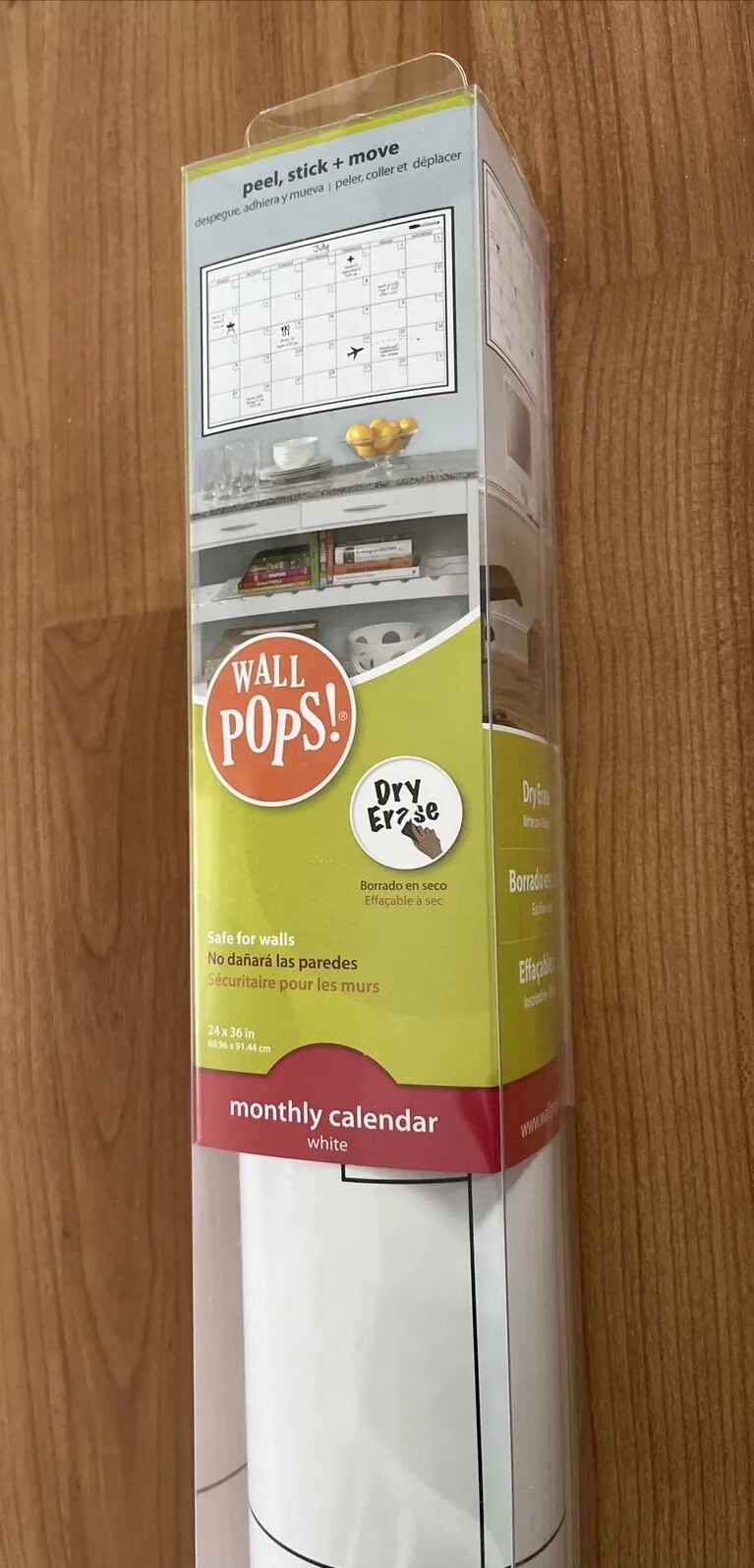 Brewster Wall Pops White Monthly Dry Erase Calendar 24” x 36” 🌺 NEW in Package